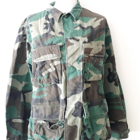 Vintage Army Camouflage Shirt Jacket Size Medium Regular 8415-01-184-1330 - Picture 7 of 12